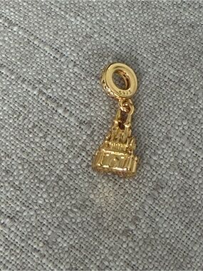 Gold Tone Castle Charm Pendant for Women